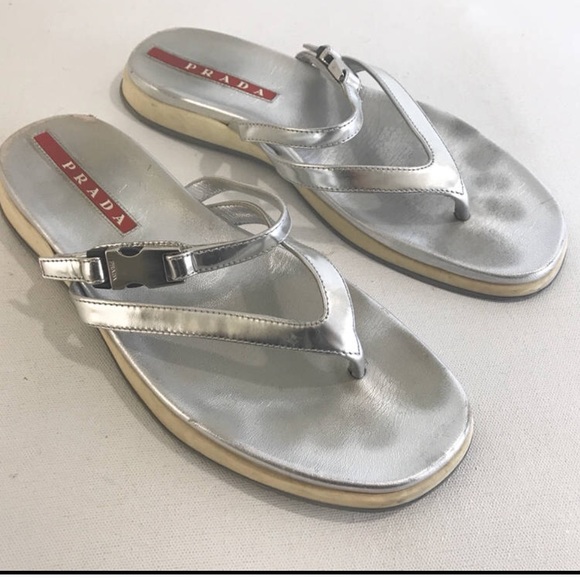 prada silver shoes